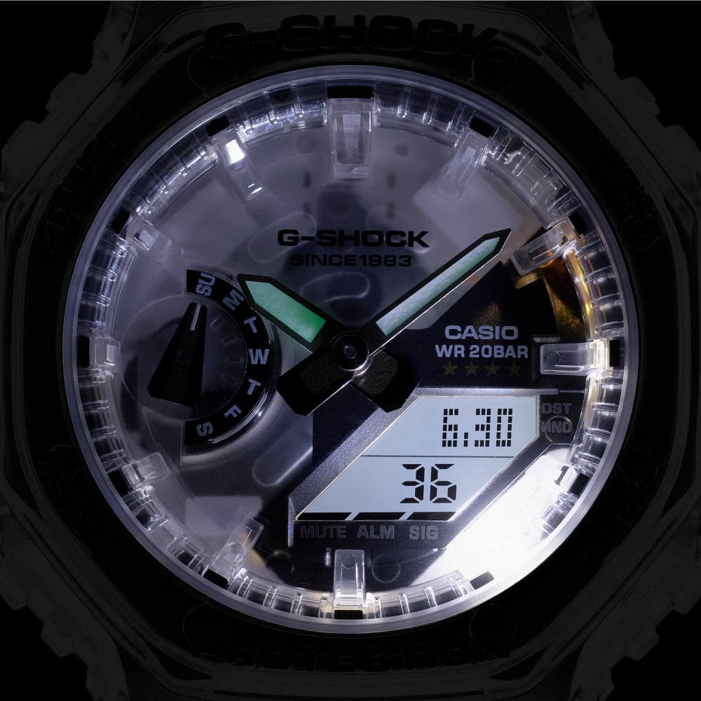 Casio G-Shock Digital-Analogue Transparent Resin Strap Men Watch GMA-S2140RX-7ADR-P
