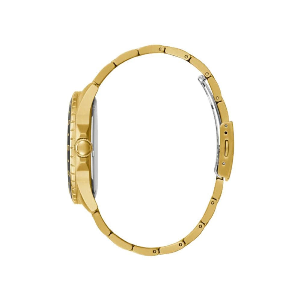 Guess Comet Green Dial Gold Stainless Steel Strap Men Watch GW0220G2