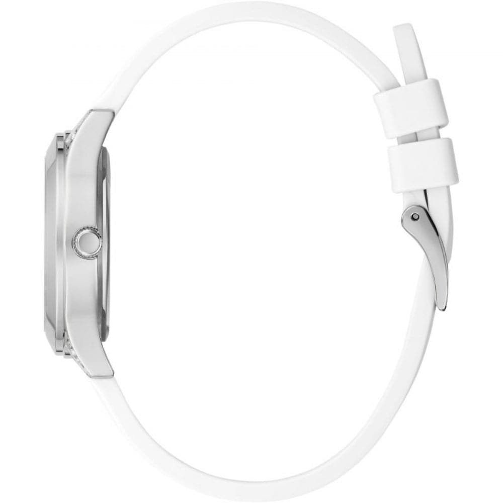 Guess Pearl White Dial Silicone Strap Women Watch GW0381L1