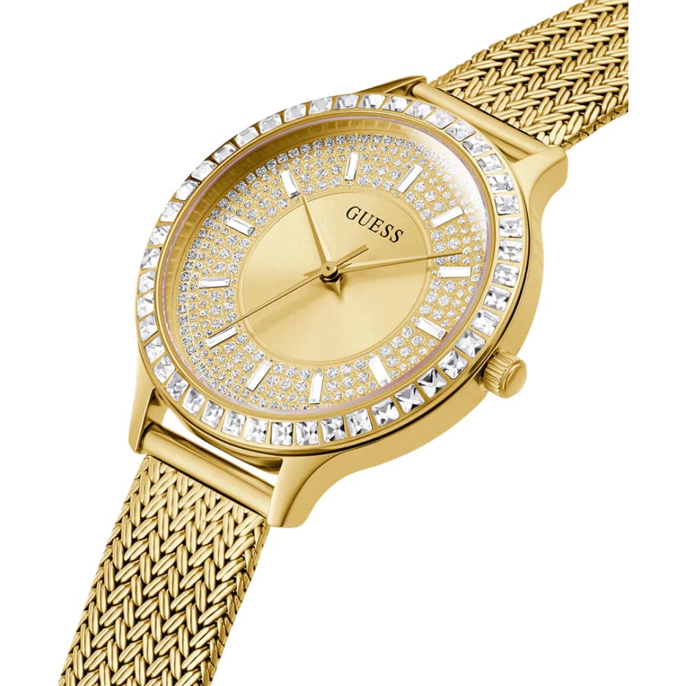 Guess Analog Gold Dial Milanese Strap Women Watch GW0402L2