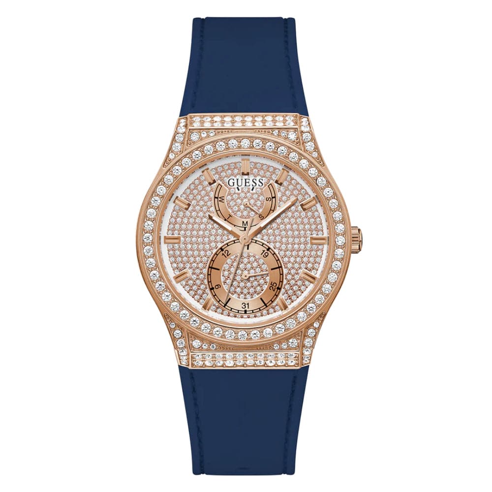 Guess Multifunction Blue Silicone Strap Women Watch GW0439L4