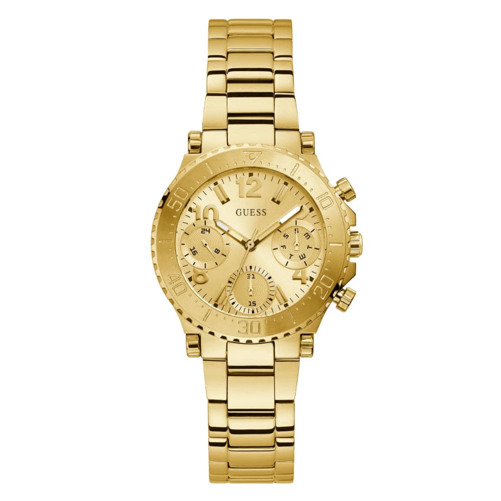 Guess Multifunction Gold Stainless Steel Strap Women Watch GW0465L1