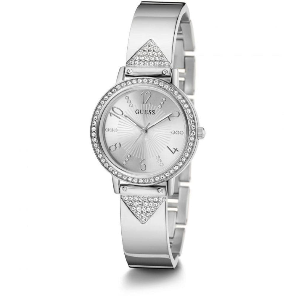Guess Tri Luxe Silver Dial & Stainless Steel Strap Women Watch GW0474L1