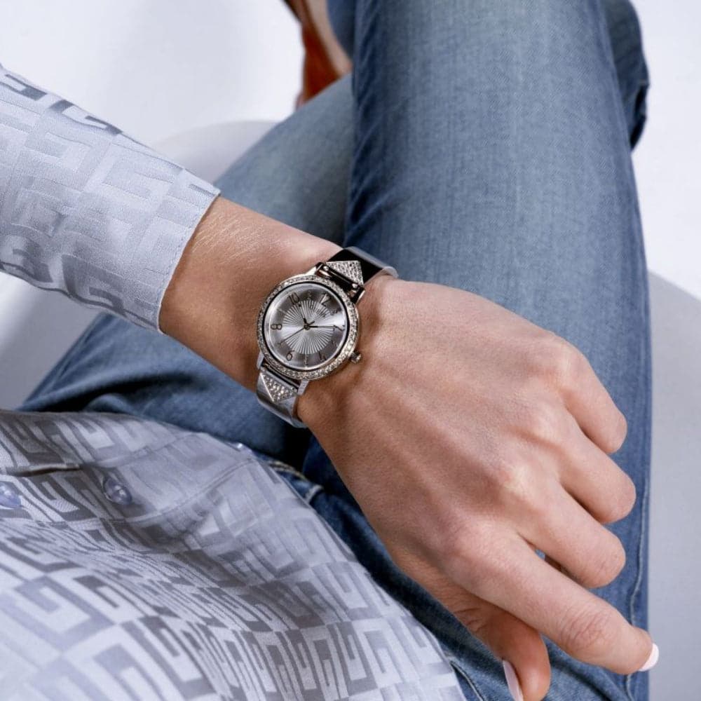 Guess Tri Luxe Silver Dial & Stainless Steel Strap Women Watch GW0474L1