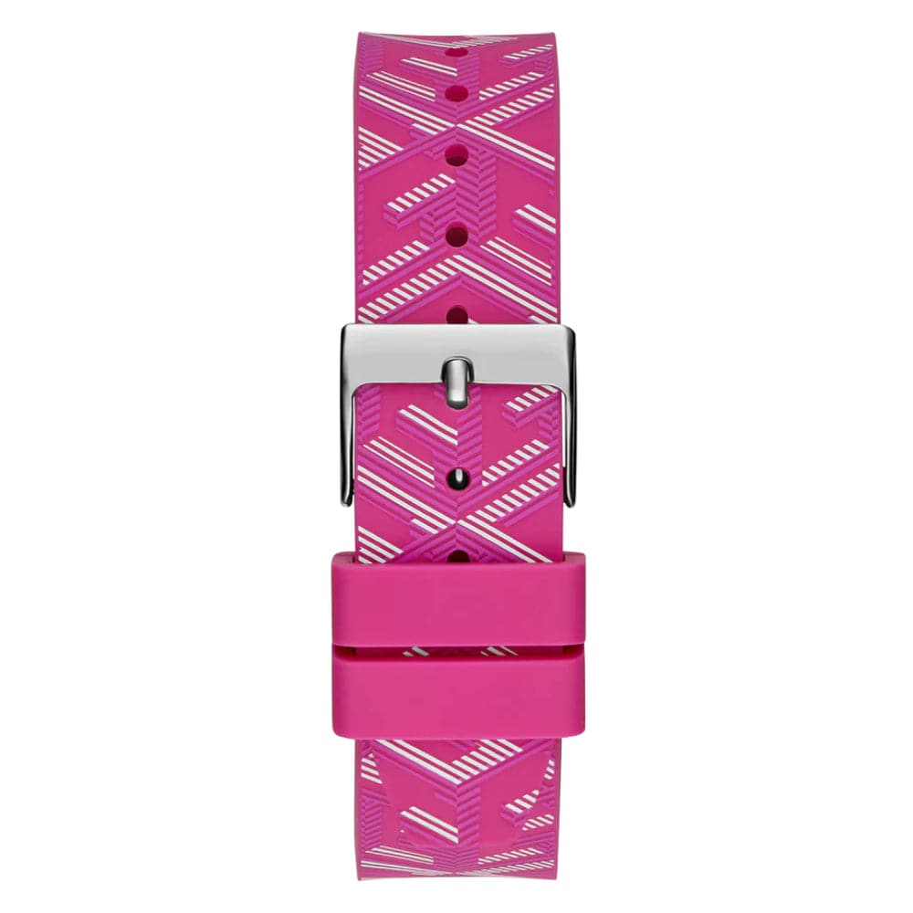 Guess Analog Black Dial Pink Silicone Strap Women Watch GW0598L1