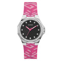 Guess Analog Black Dial Pink Silicone Strap Women Watch GW0598L1