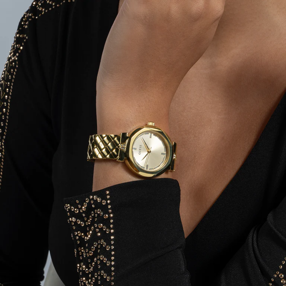 Guess Analog Gold Dial Stainless Steel Strap Women Watch GW0613L2