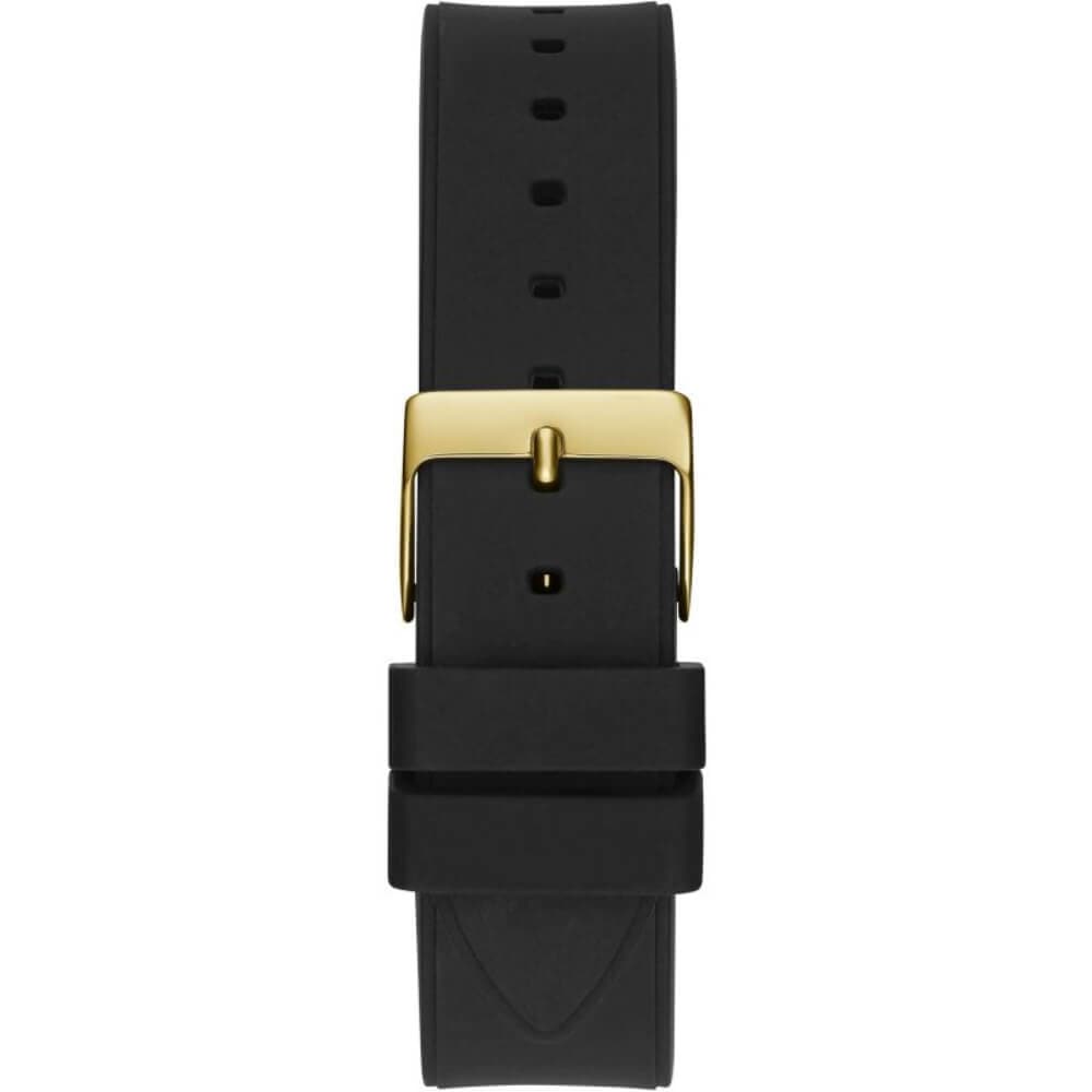 Guess Duchess Chronograph Gold Dial Black Silicone Strap Women Watch GW0619L2