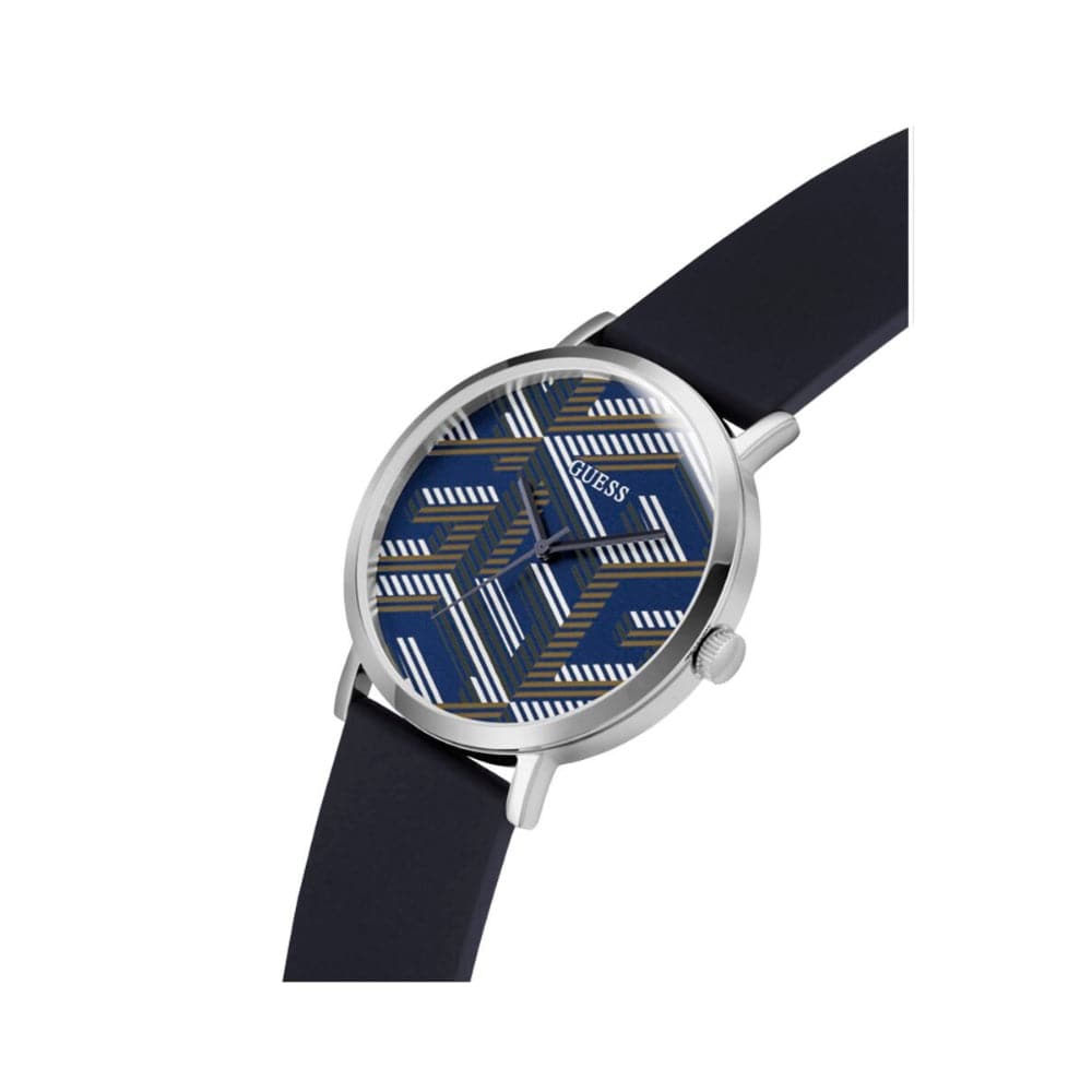 Guess Multicolor Dial Navy Blue Silicone Strap Unisex Watch GW0625G1