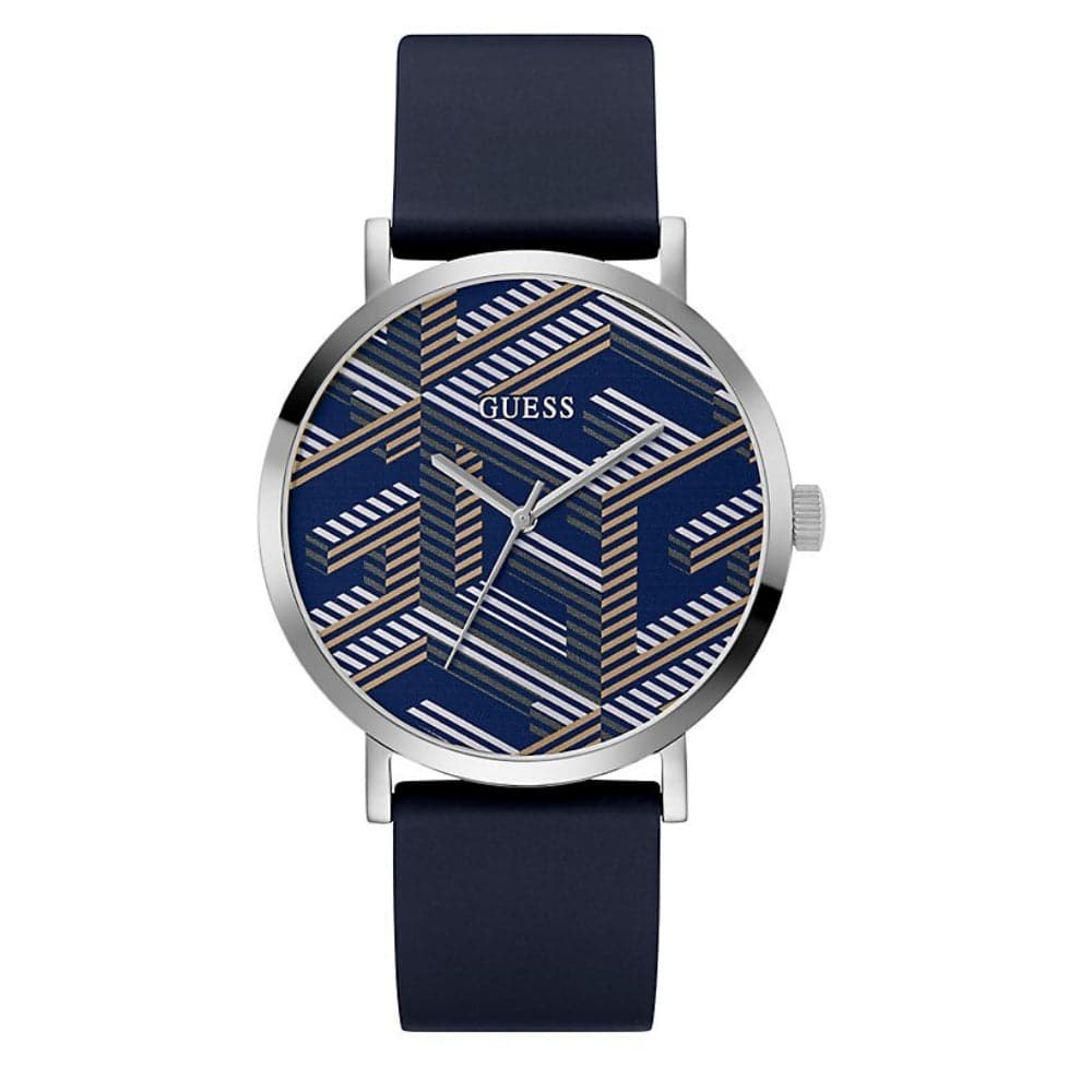 Guess Multicolor Dial Navy Blue Silicone Strap Unisex Watch GW0625G1