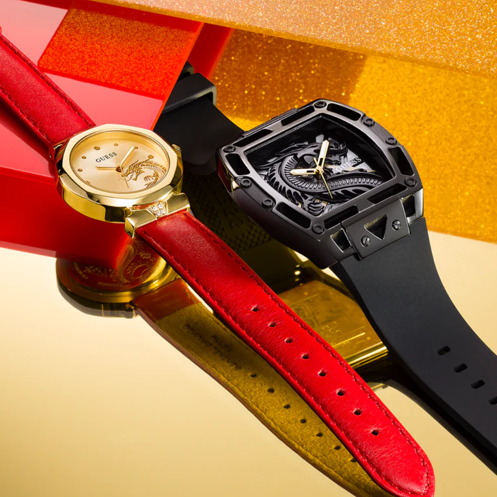 Guess Limited Edition Lunar New Year Black Silicone Strap Men Watch GW0648G1