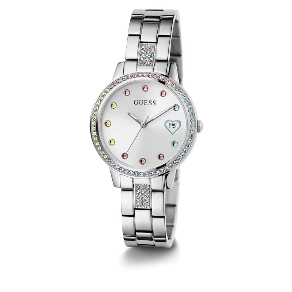 Guess Silver Dial Stainless Steel Strap Women Watch GW0657L1