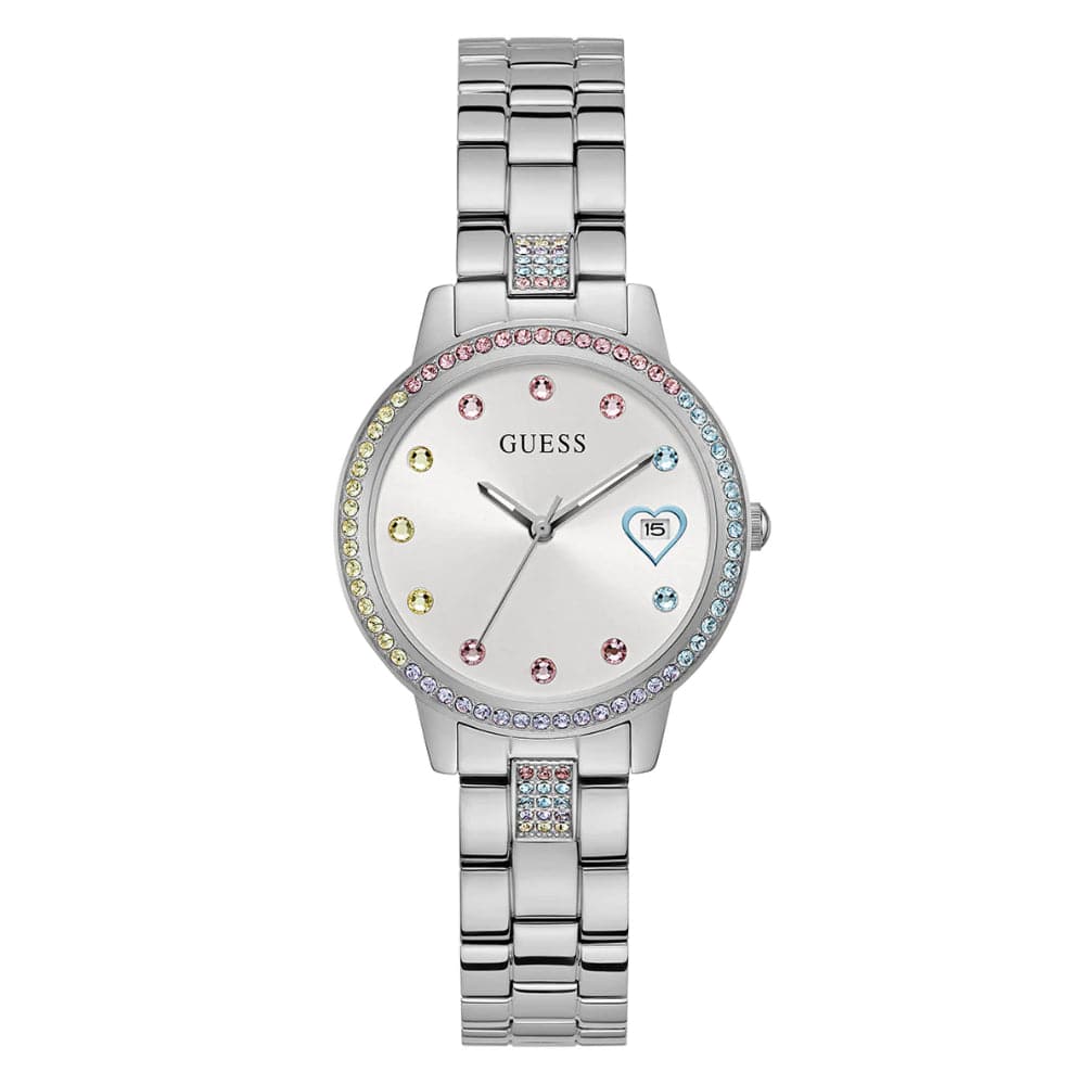Guess Silver Dial Stainless Steel Strap Women Watch GW0657L1