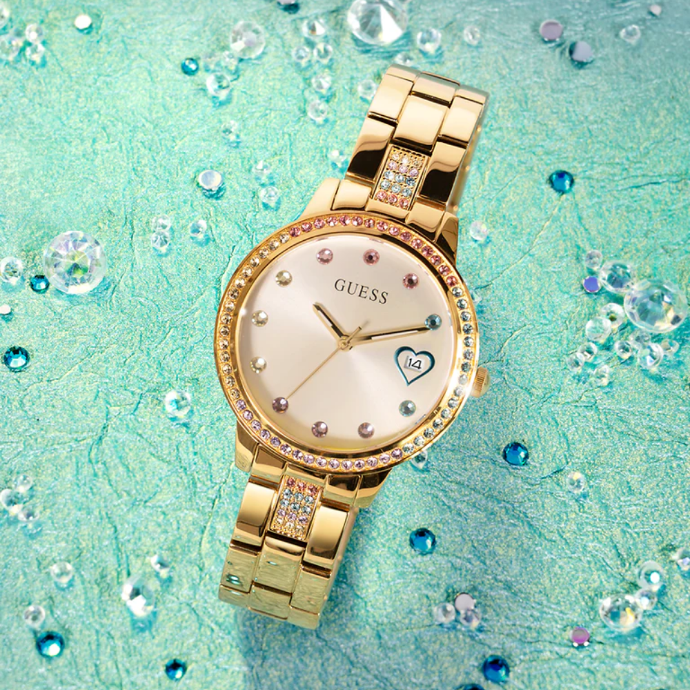Guess Silver Dial Gold Stainless Steel Strap Women Watch GW0657L2