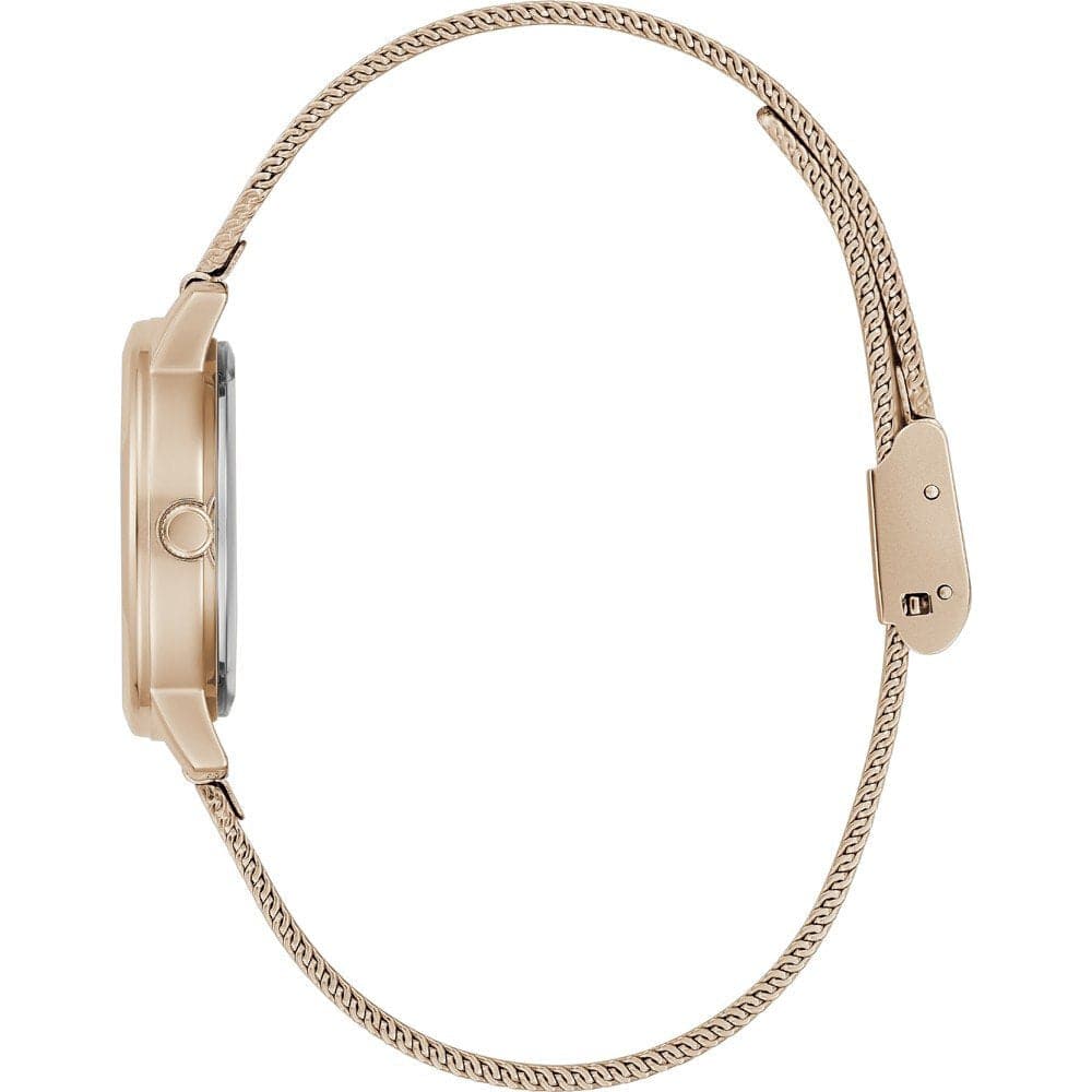 Guess Analog Silver Dial Rose Gold Milanese Strap Women Watch GW0666L3