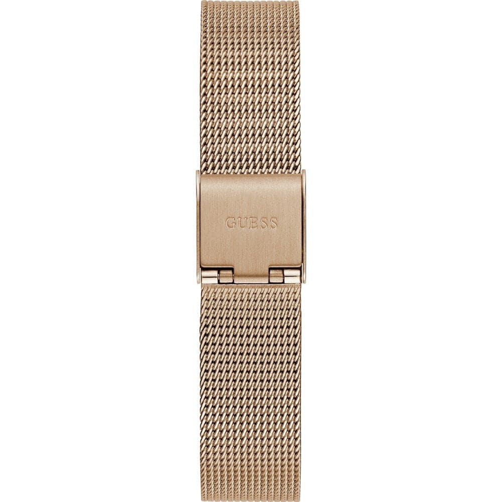 Guess Analog Silver Dial Rose Gold Milanese Strap Women Watch GW0666L3