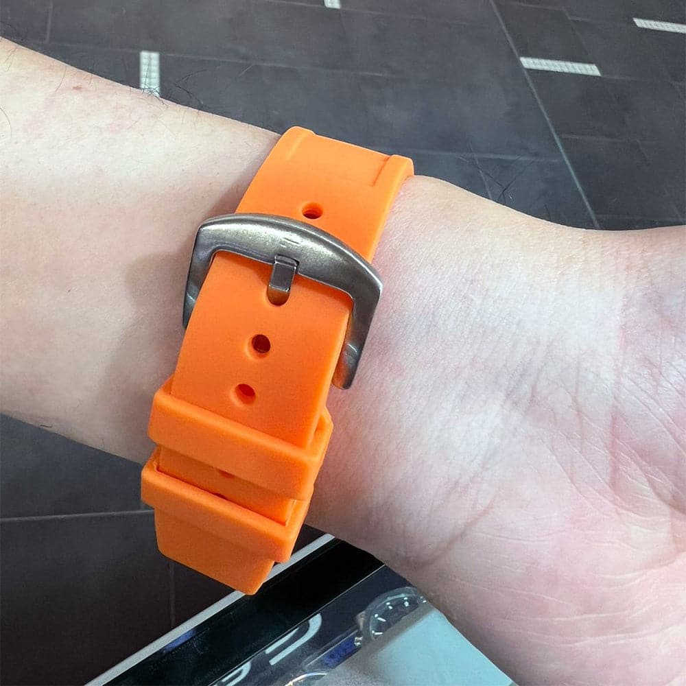 Skeleton Dial Orange Silicone Strap Men Watch H2-9178G-TR-OR