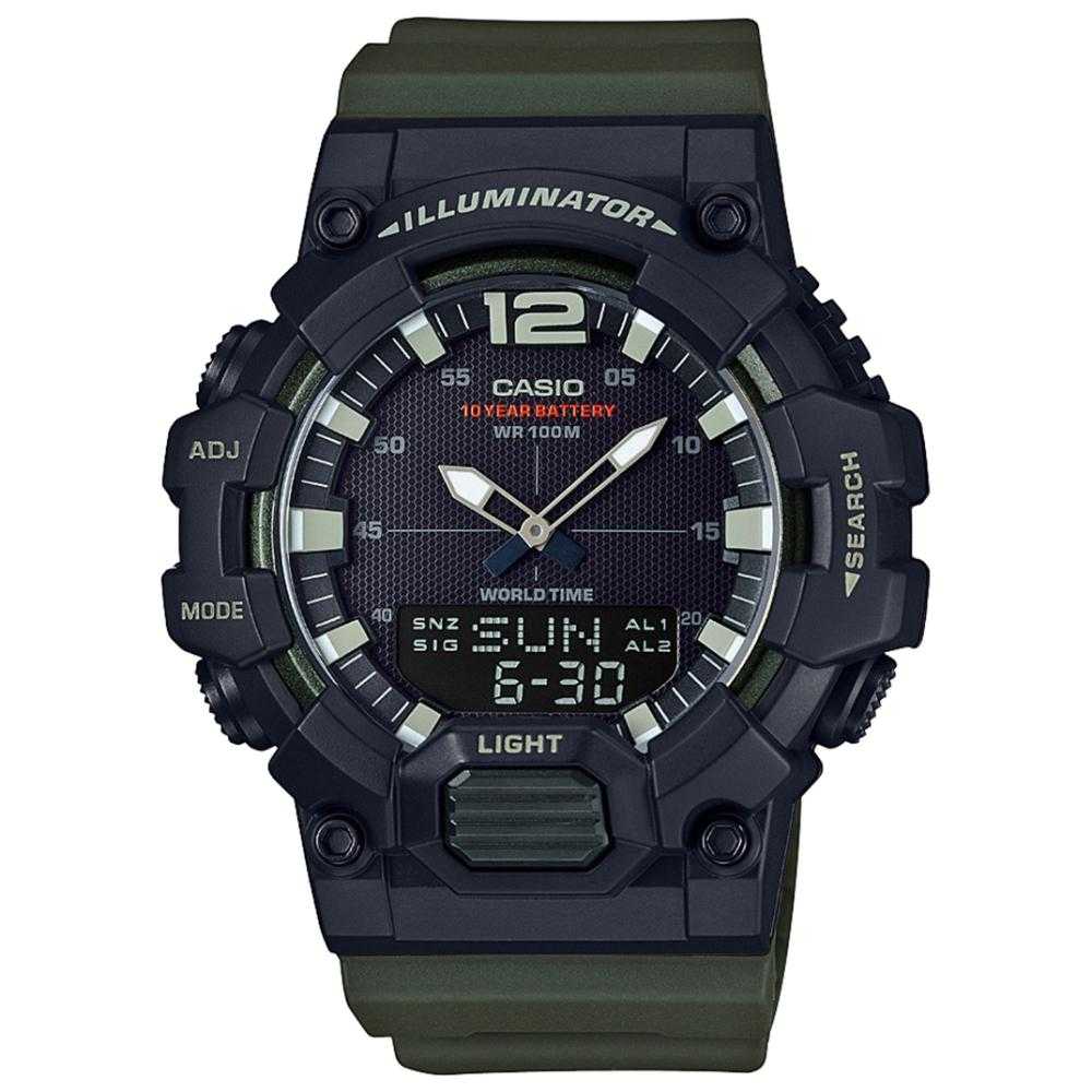 Casio General Black Dial Green Resin Strap Men Watch HDC-700-3AVDF-P