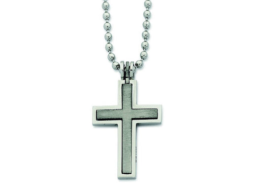 55cm Men's Cross Necklace in Stainless Steel
