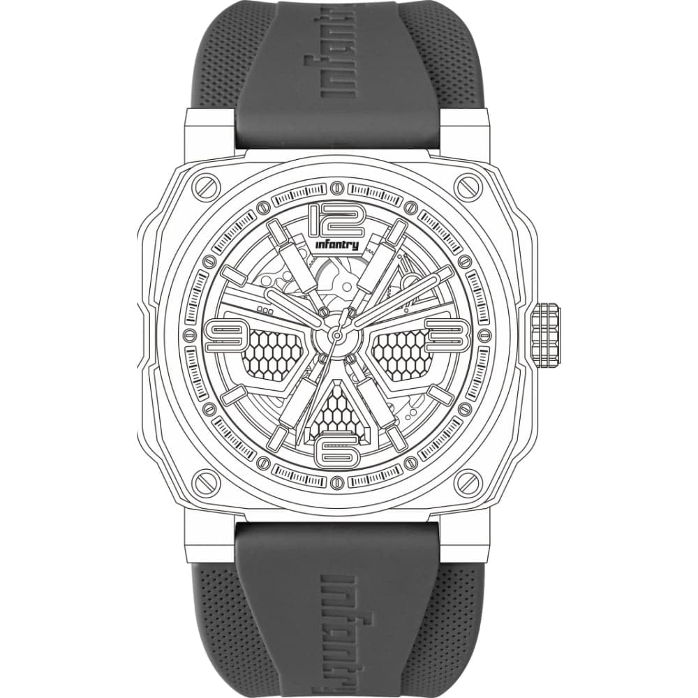 Infantry Strap Grey Silicone Strap IN-47STP-03