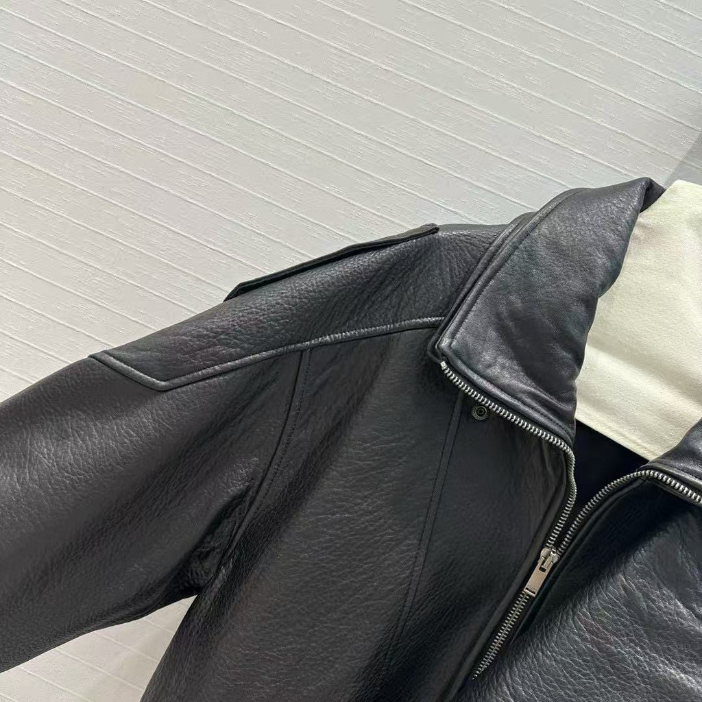 YSL Jacket Dark Brown and Black Lambskin