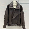 YSL Jacket Dark Brown and Black Lambskin
