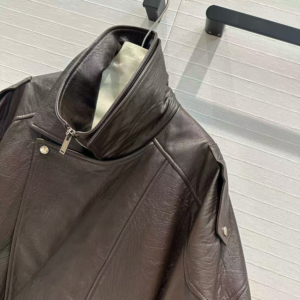 YSL Jacket Dark Brown and Black Lambskin