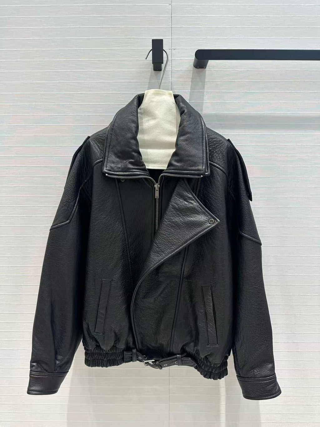 YSL Jacket Dark Brown and Black Lambskin