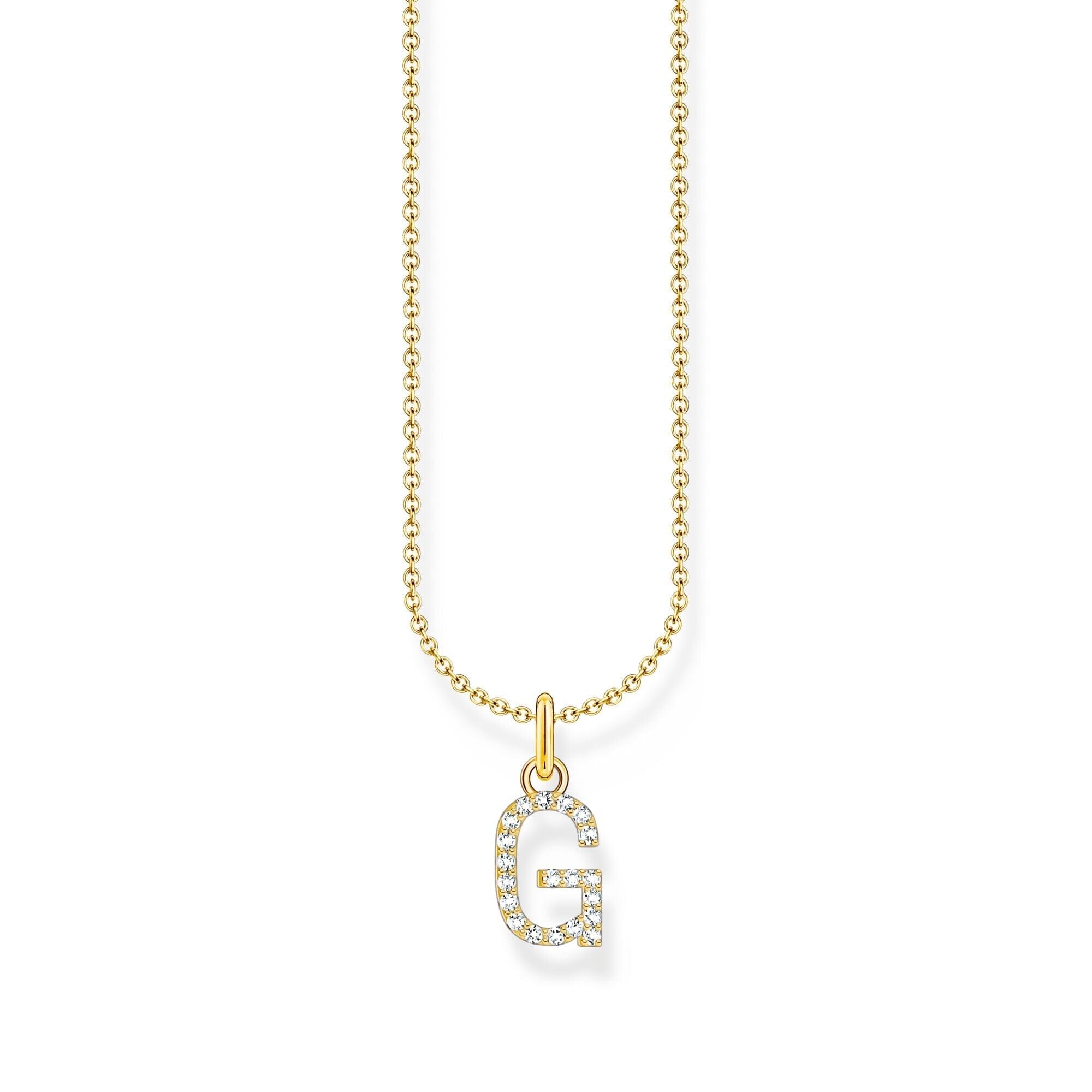 THOMAS SABO Necklace with letter pendant G and white zirconia - gold