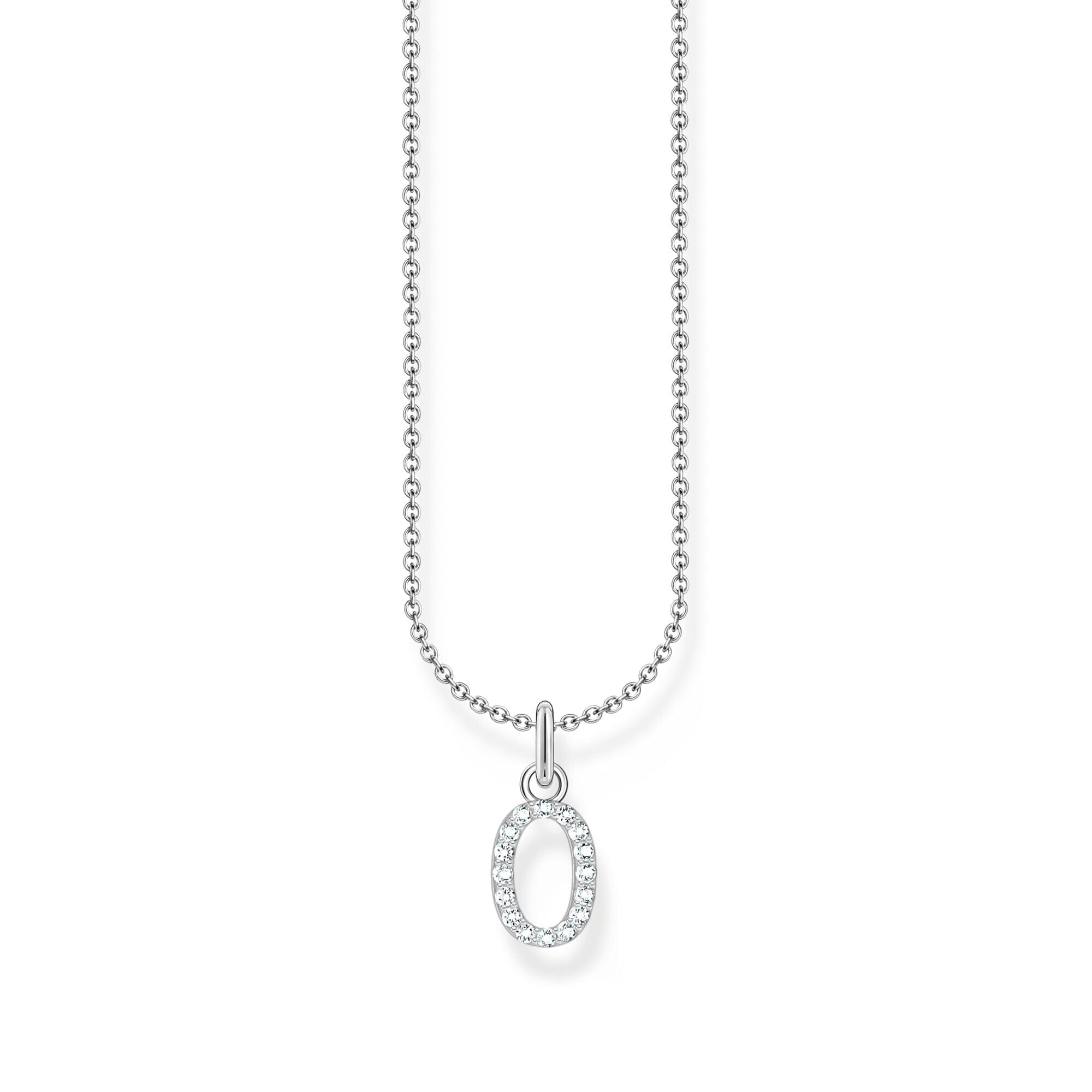 THOMAS SABO Necklace with letter pendant O and white zirconia - silver