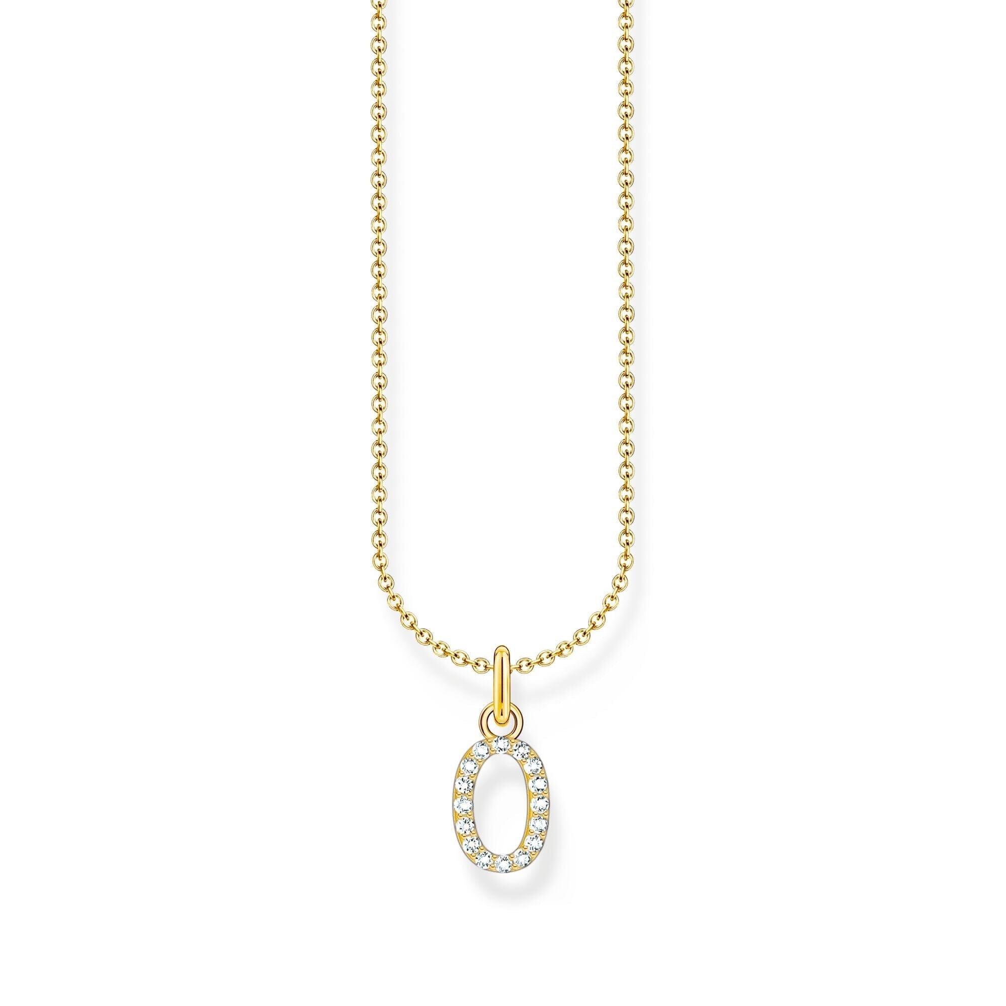 THOMAS SABO Necklace with letter pendant O and white zirconia - gold