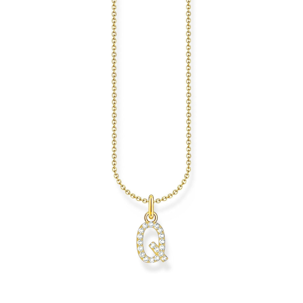 THOMAS SABO Necklace with letter pendant Q and white zirconia - gold