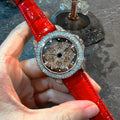 Aries Gold Red Genuine Leather Strap Women Watch L 5045 RGW-R