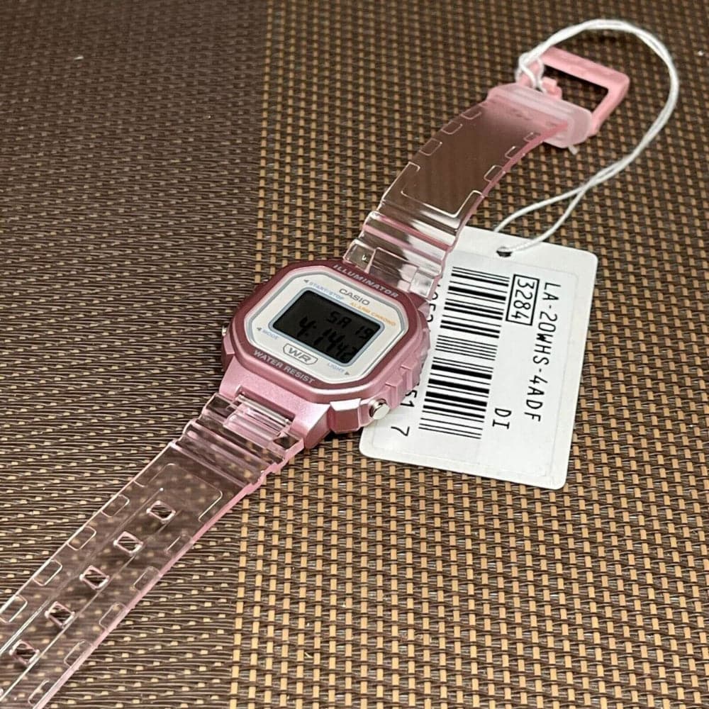Casio General Transparent Dial And Pink Resin Strap Women Watch LA-20WHS-4ADF-P