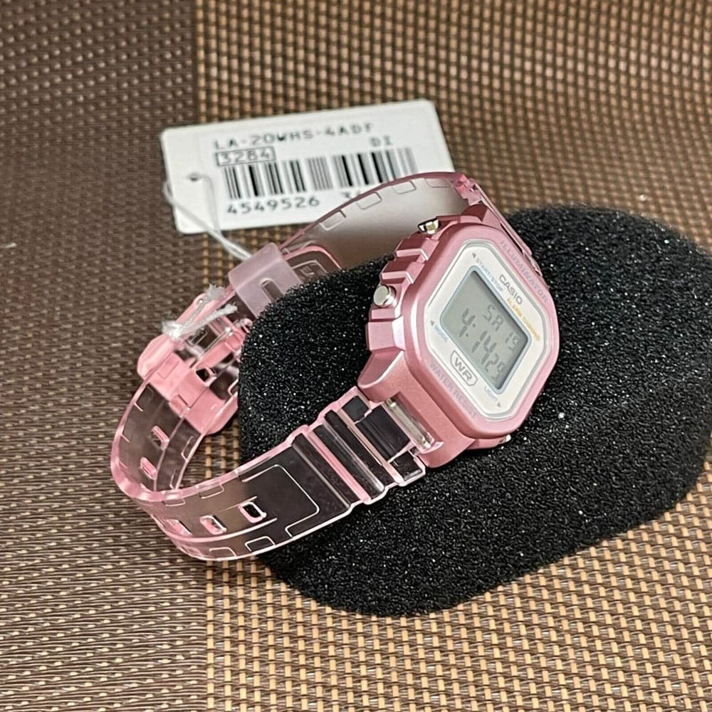 Casio General Transparent Dial And Pink Resin Strap Women Watch LA-20WHS-4ADF-P