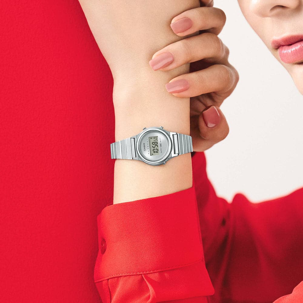Casio General Digital Silver Stainless Steel Strap Women Watch LA700WE-7ADF