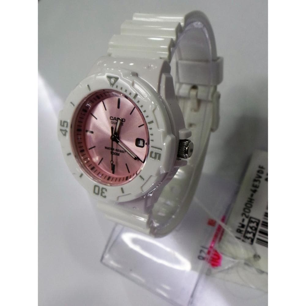 Casio General Pink Dial White Resin Strap Women Watch LRW-200H-4E3VDF-P