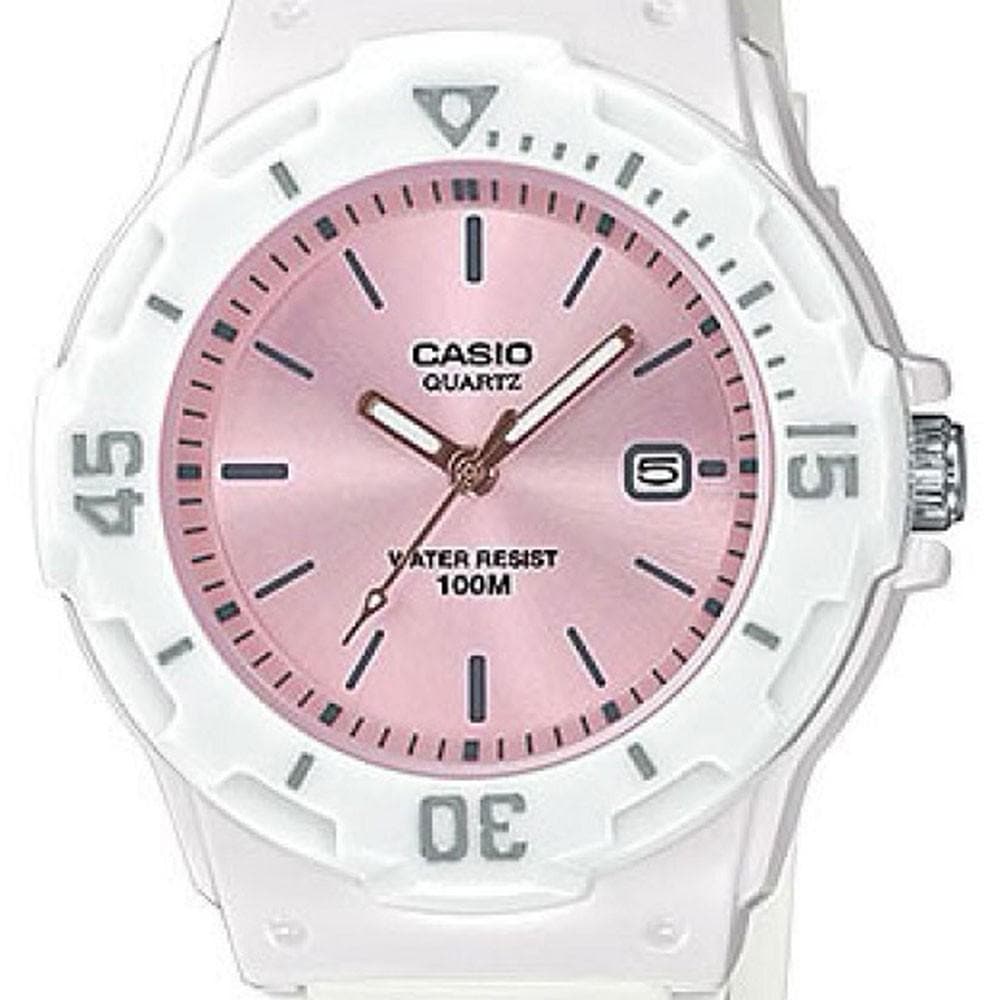 Casio General Pink Dial White Resin Strap Women Watch LRW-200H-4E3VDF-P