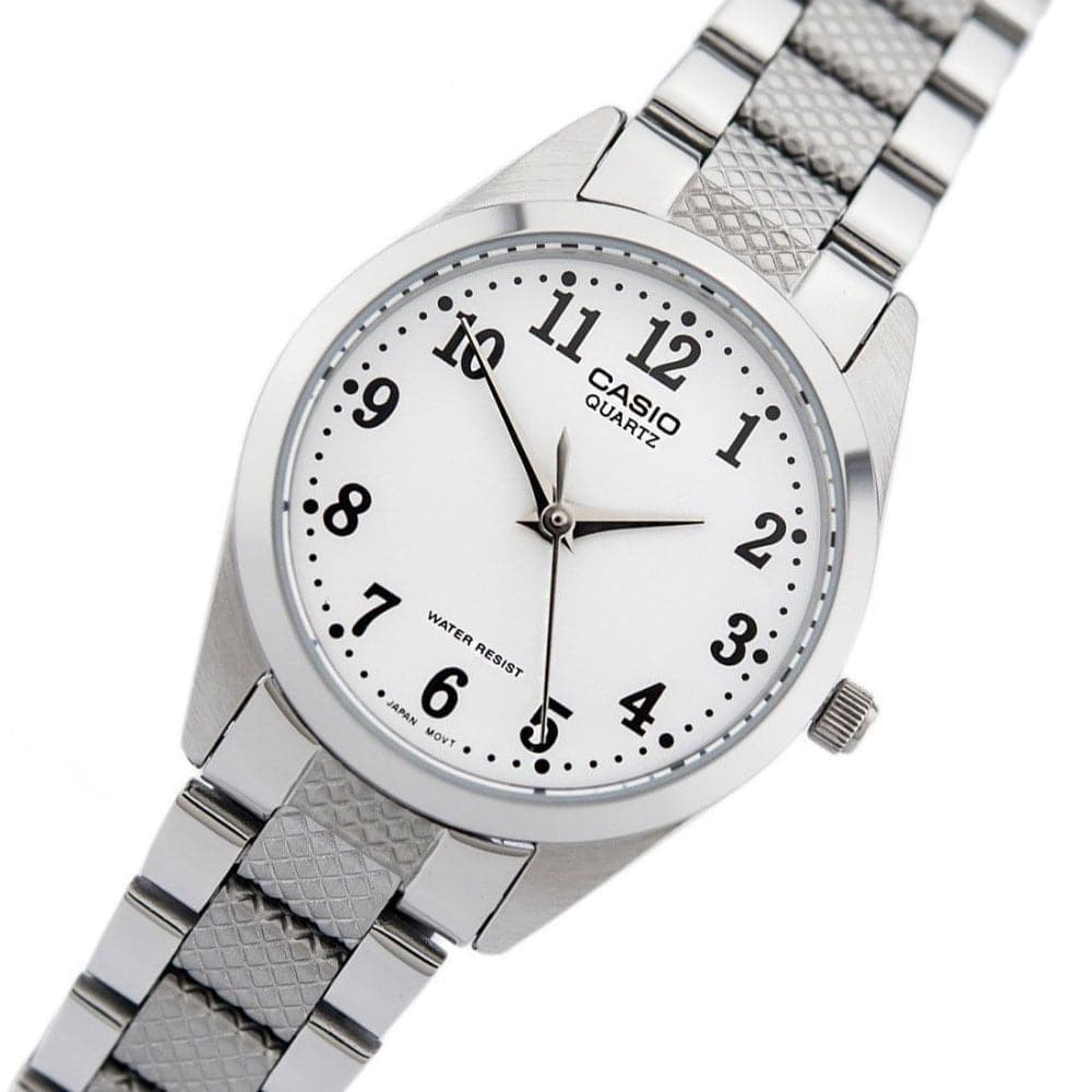 Casio General White Dial Stainless Steel Strap Women Watch LTP-1274D-7BDF-P