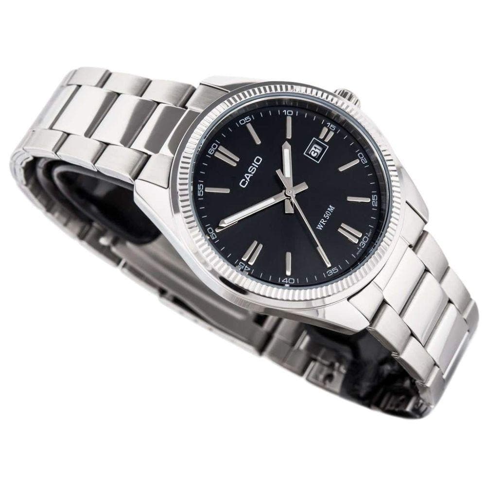 Casio General Black Dial Silver Stainless Steel Strap Women Watch LTP-1302D-1A1VDF-P
