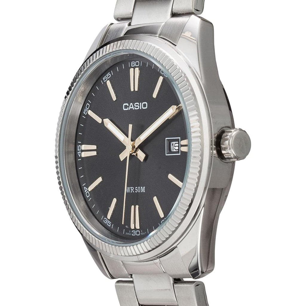 Casio General Black Dial Silver Stainless Steel Strap Unisex Watch LTP-1302D-1A2VDF-P