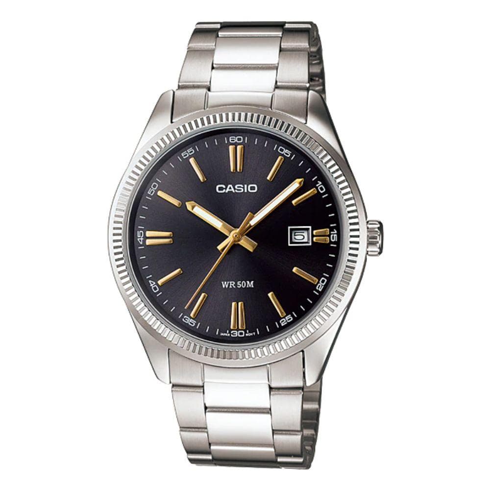 Casio General Black Dial Silver Stainless Steel Strap Unisex Watch LTP-1302D-1A2VDF-P