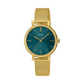 Casio General Green Dial Gold Milanese Strap Women Watch LTP-2024VMG-3CDR