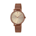 Casio General Rose Gold Milanese Strap Women Watch with Bangle LTP-2024VMR-9CDR