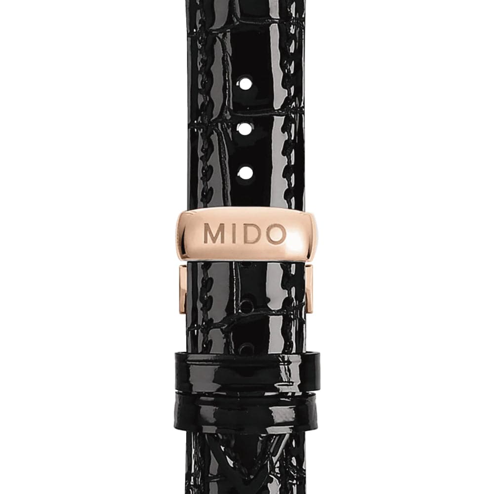 Mido Baroncelli Diamonds Black Leather Strap Men Watch M0072073603600
