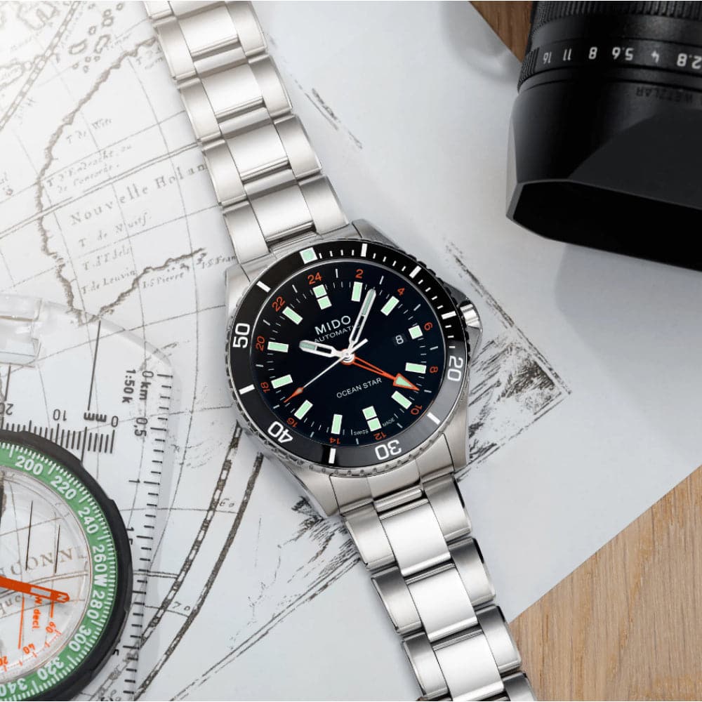 Mido Ocean Star GMT Silver Stainless Steel Strap Men Watch M0266291105101