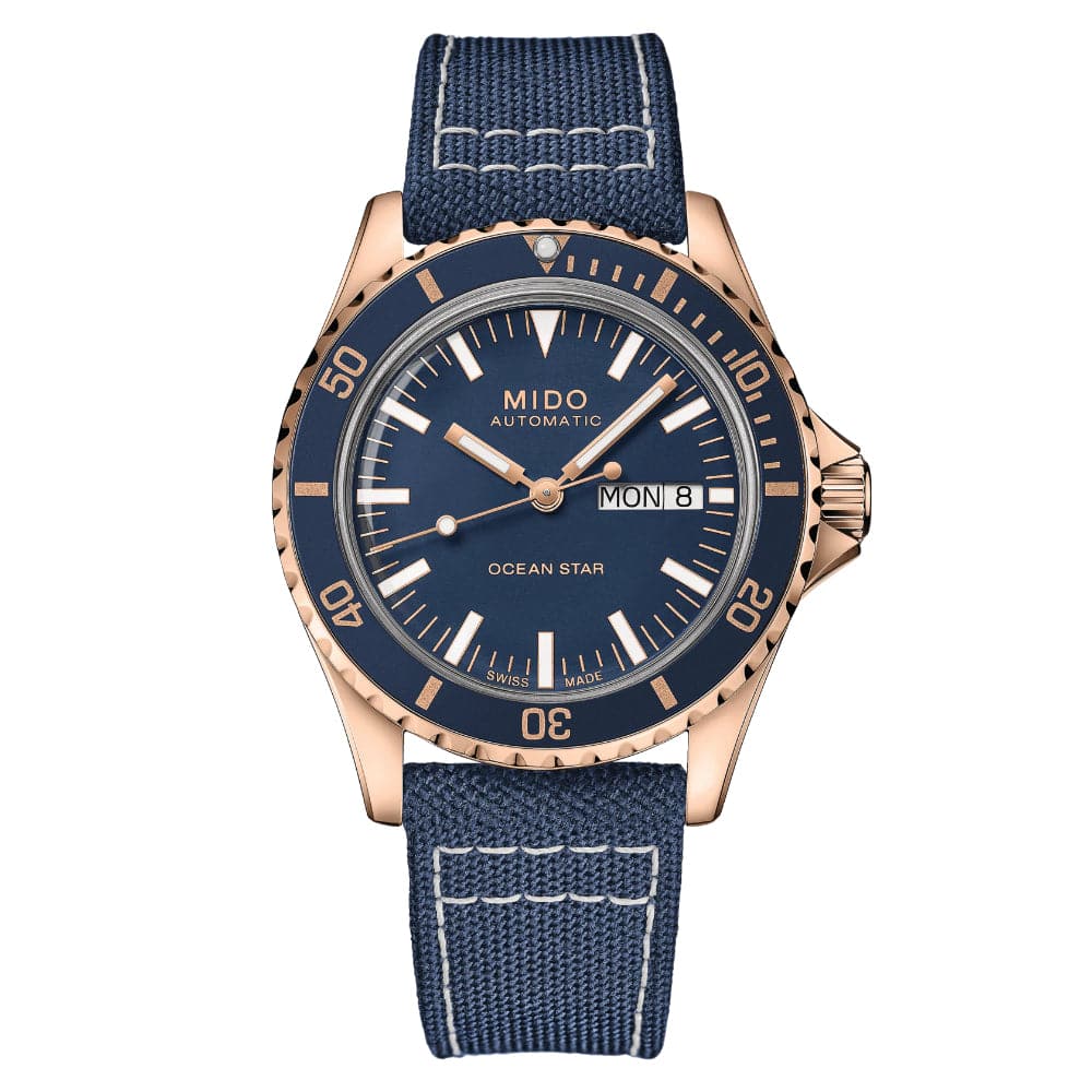 Mido Ocean Star Tribute Blue Fabric Strap Men Watch M0268303804100