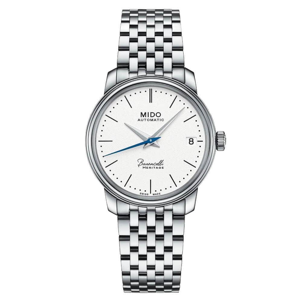 Mido Baroncelli Heritage Silver Stainless Steel Strap Women Watch M0272071101000