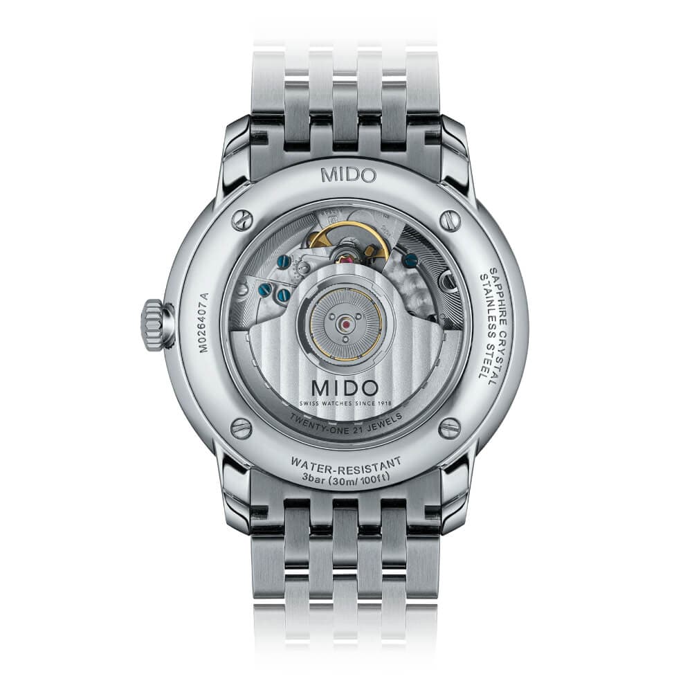 Mido Baroncelli Heritage Silver Stainless Steel Strap Men Watch M0274071101000