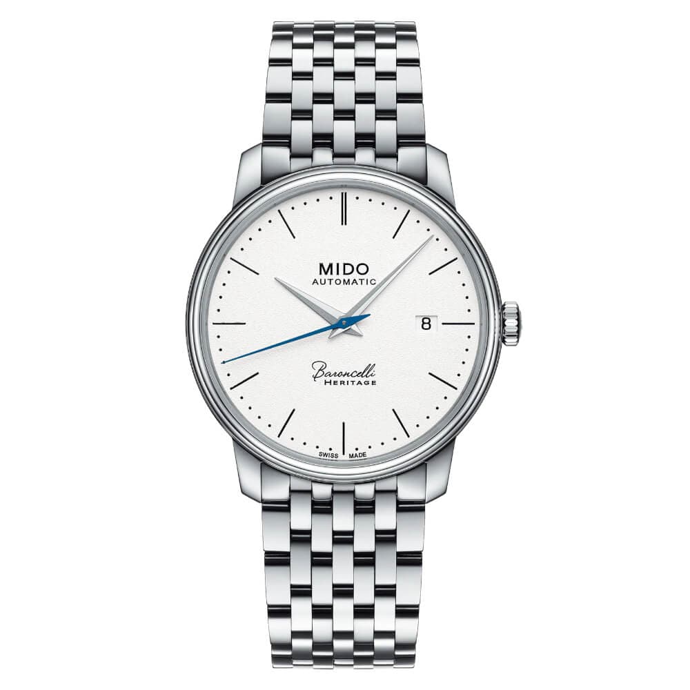 Mido Baroncelli Heritage Silver Stainless Steel Strap Men Watch M0274071101000